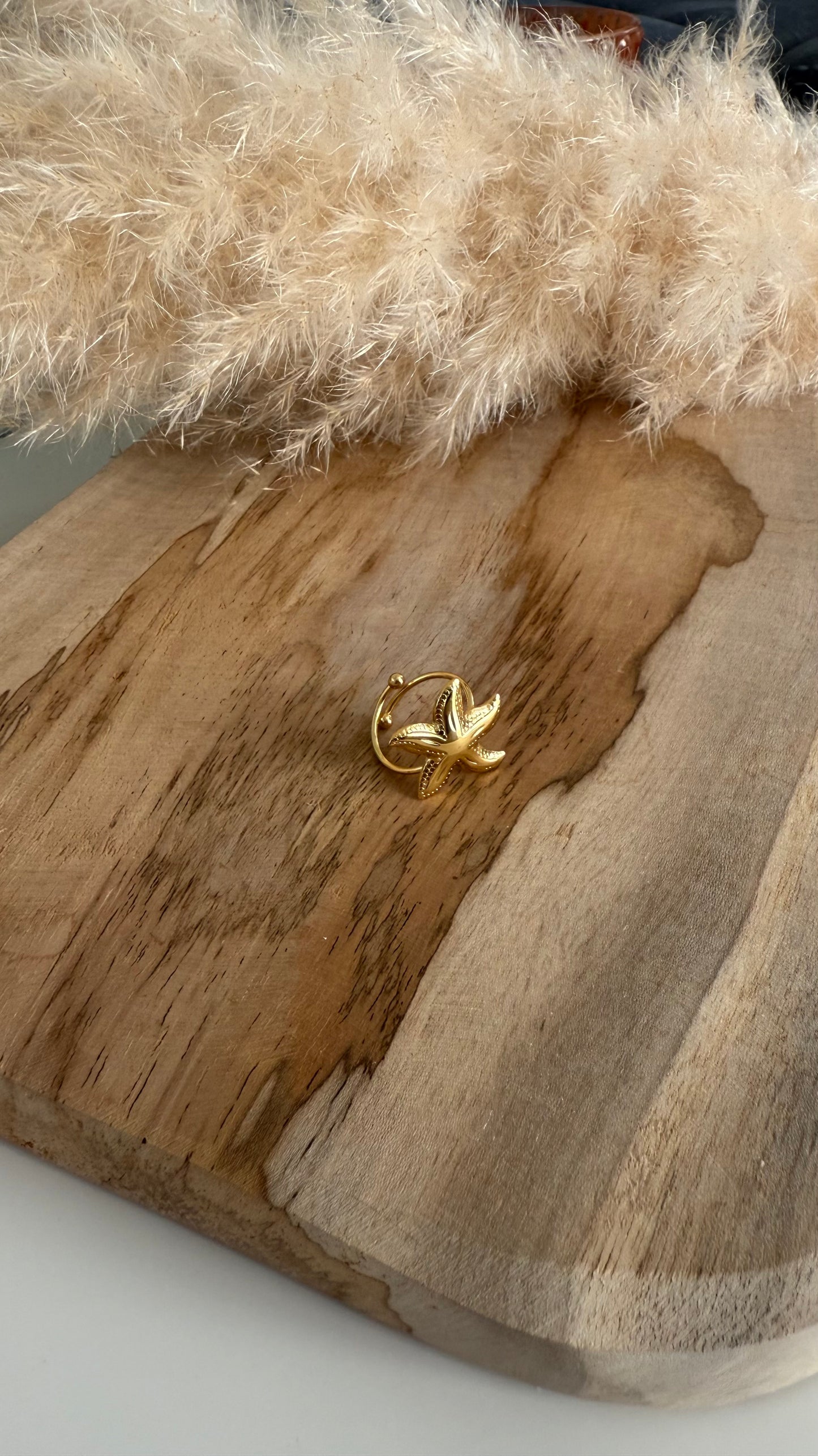 Bague dorée Etoile de mer