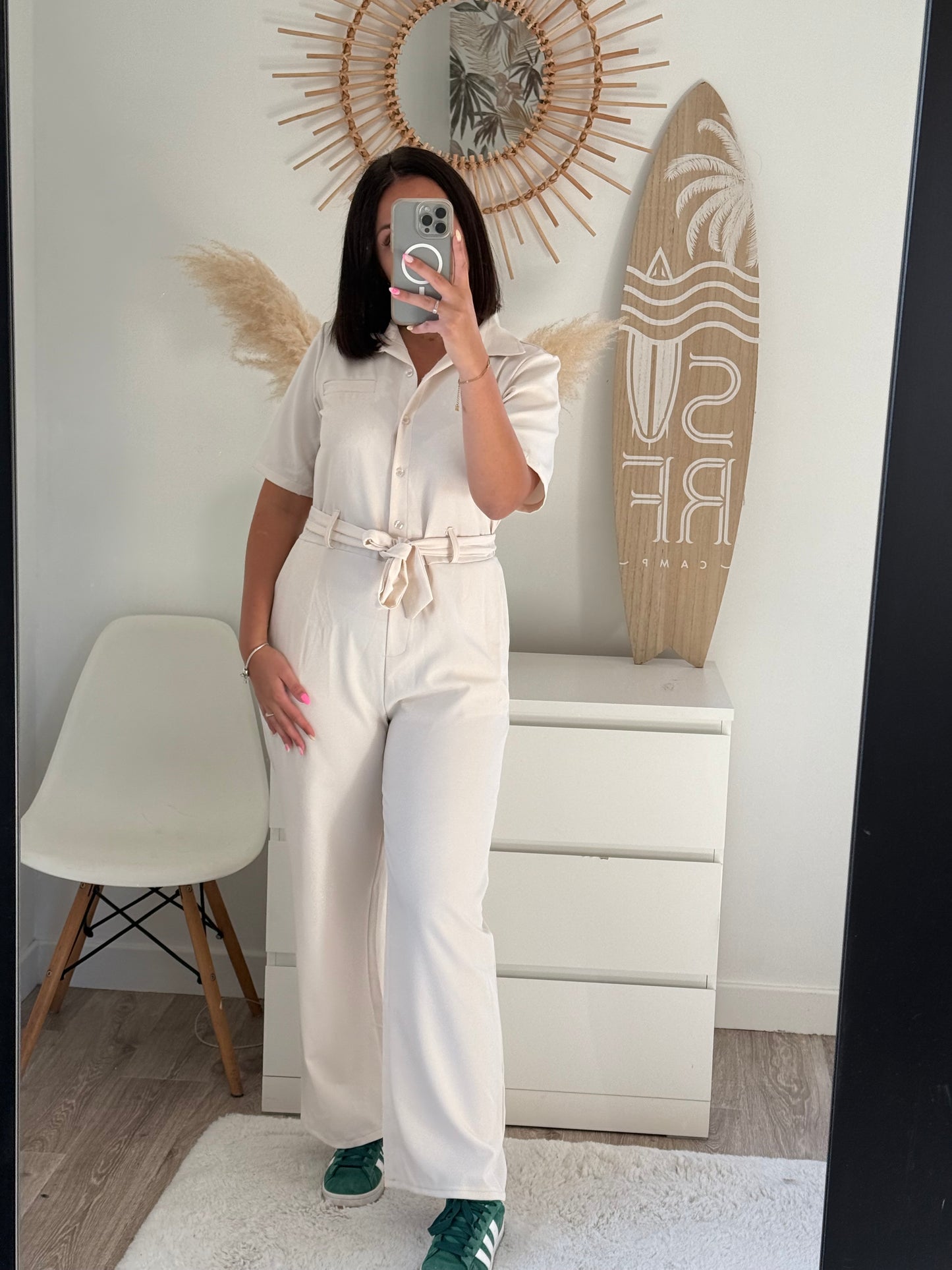 Combinaison pantalon beige- AMÉLIA