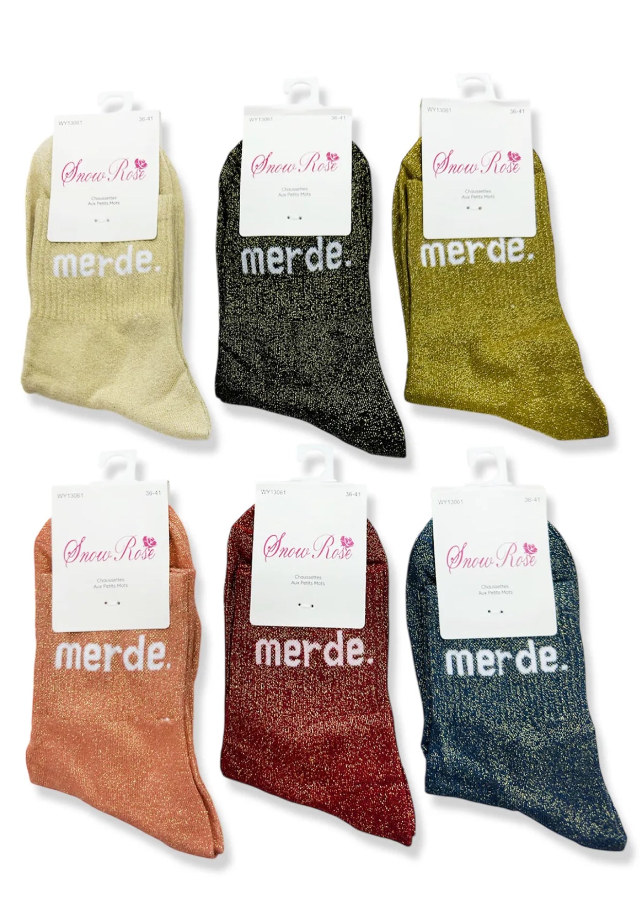 Chaussettes à paillettes « merde »
