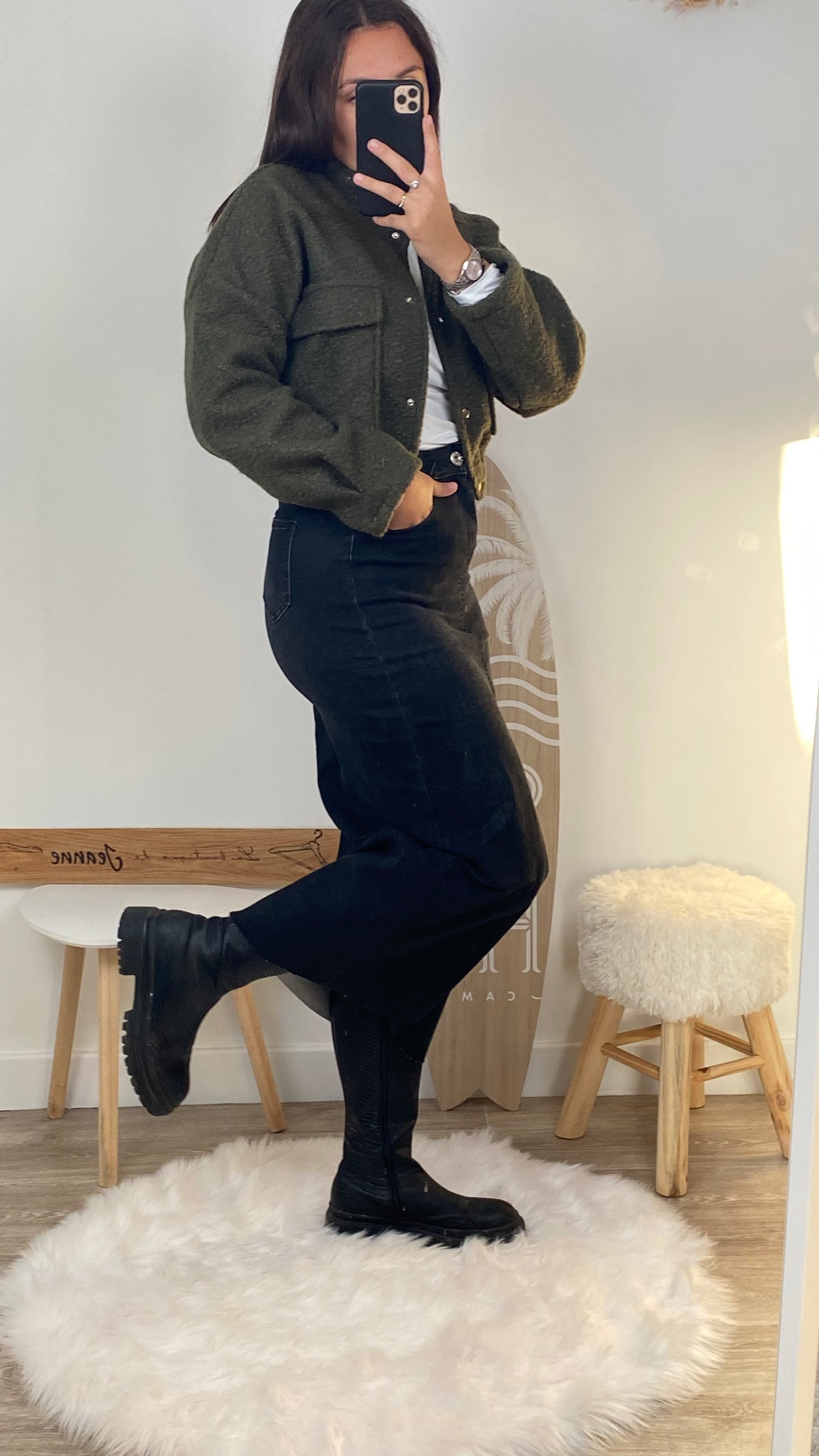 Jupe longue en jeans LISA 🖤