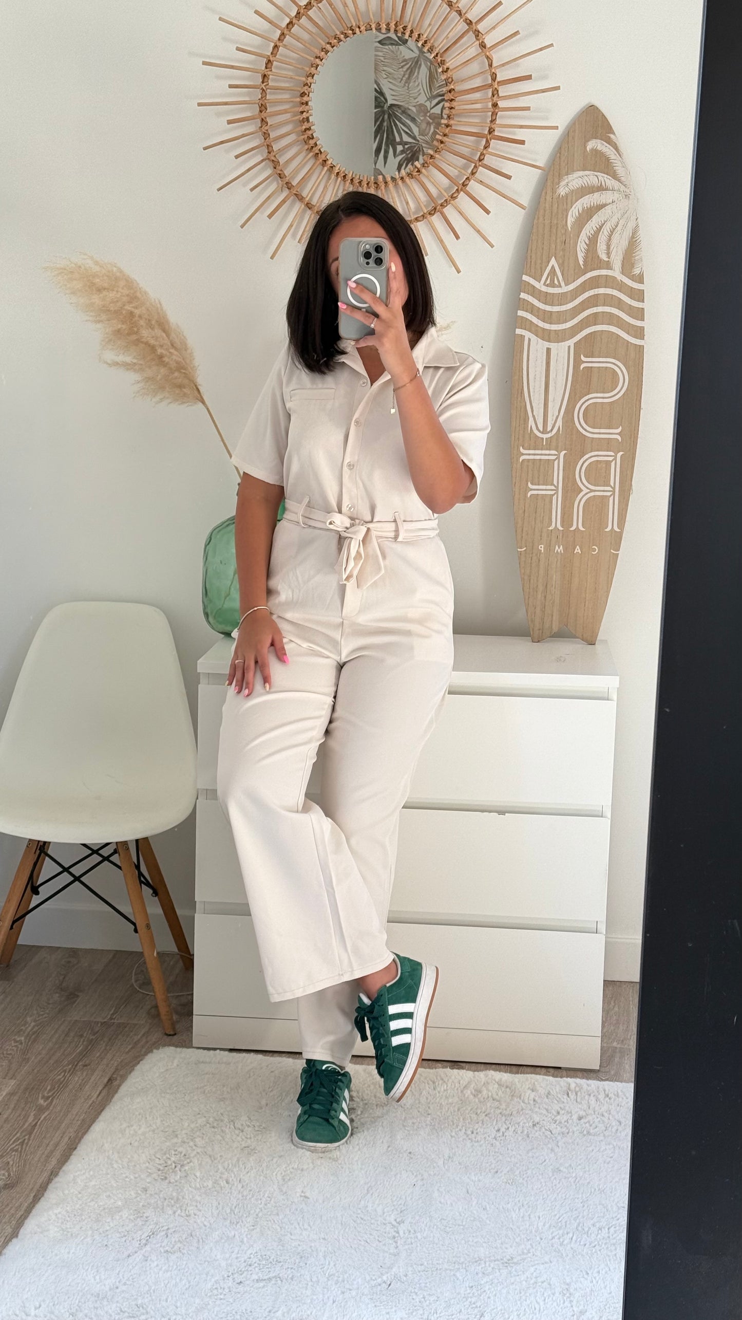 Combinaison pantalon beige- AMÉLIA