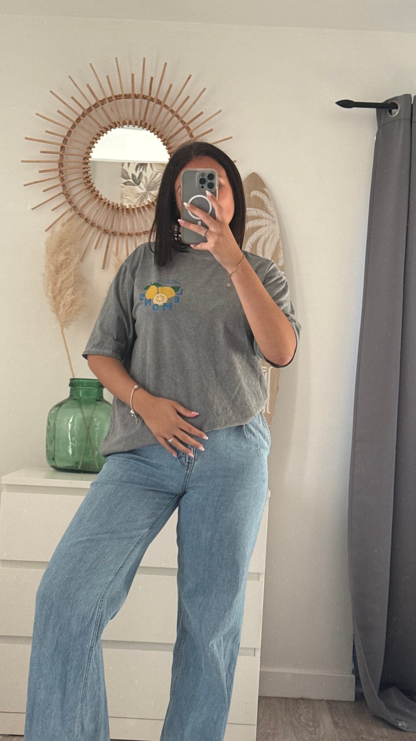 T-shirt imprimé gris- LEMON 🍋