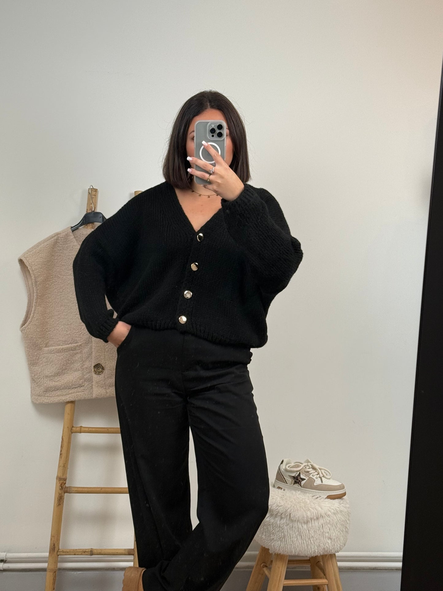 Cardigan en maille « VIKI » noir