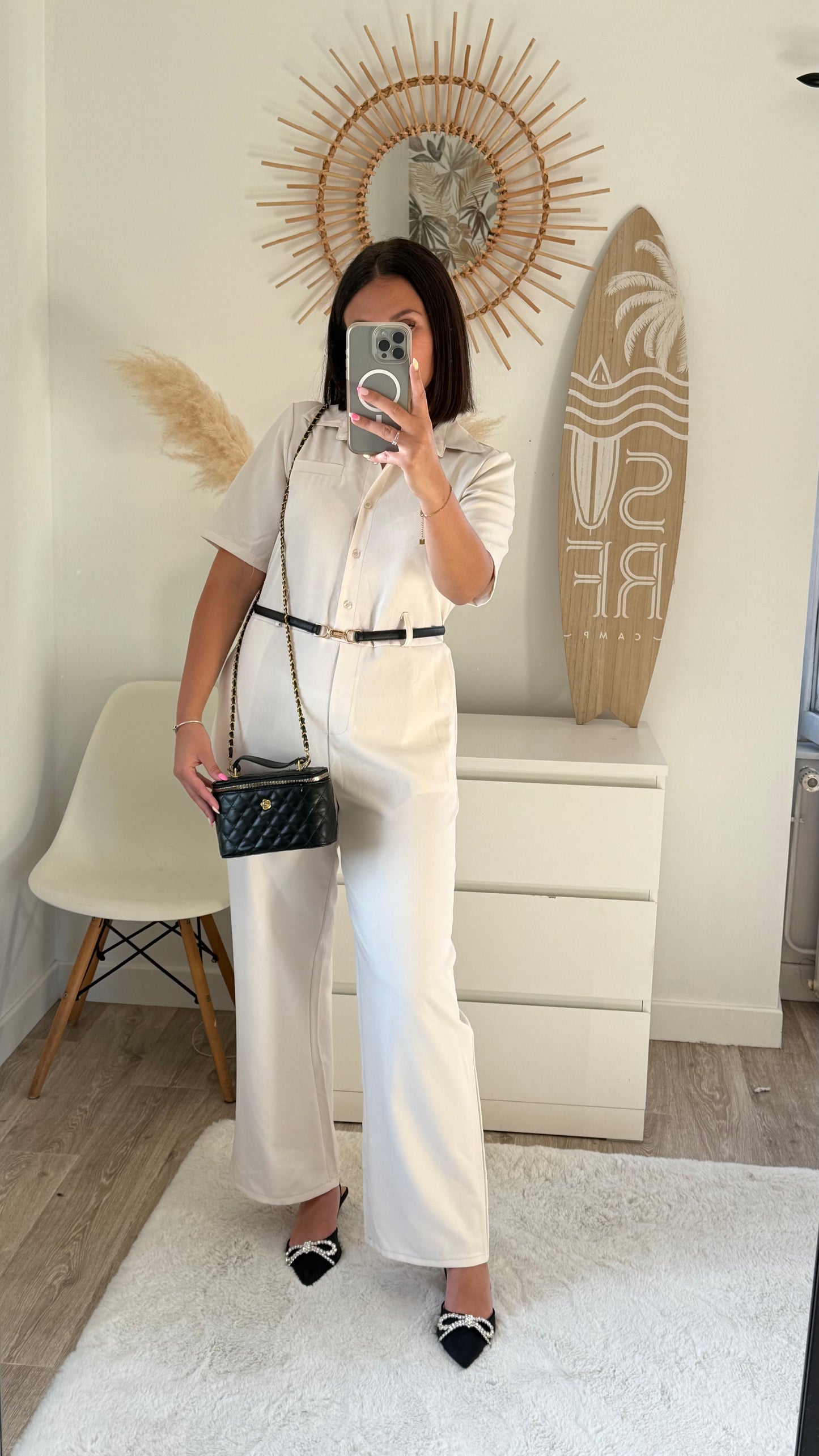 Combinaison pantalon beige- AMÉLIA