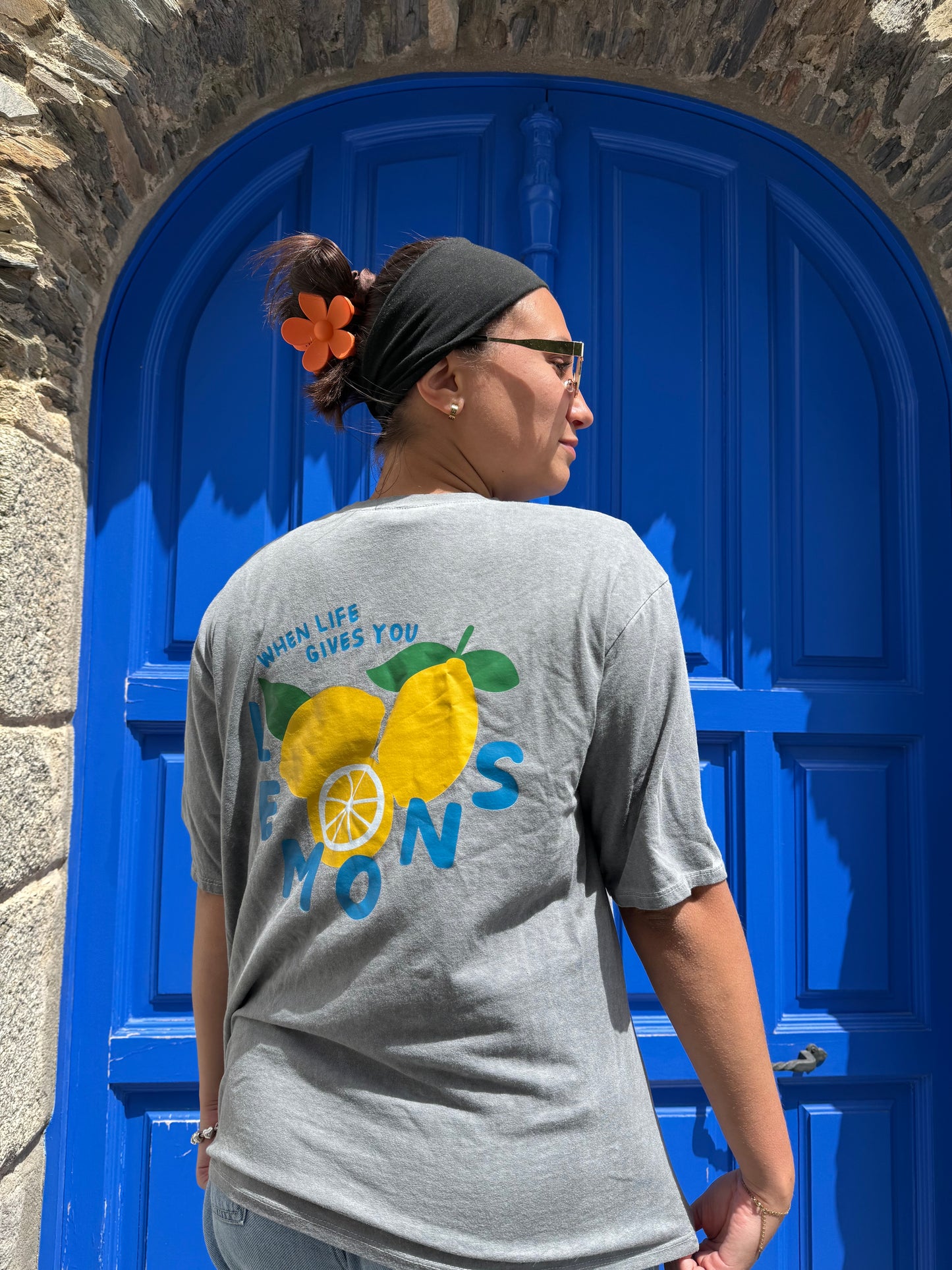 T-shirt imprimé gris- LEMON 🍋