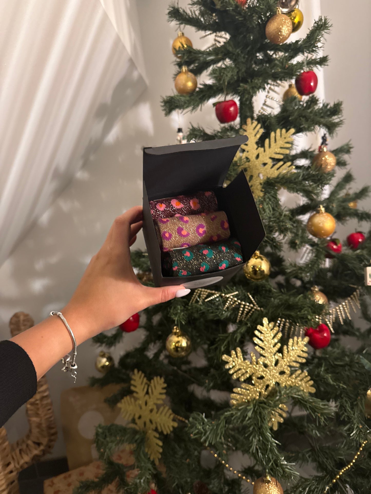 Box chaussettes à paillettes « léopard girls »
