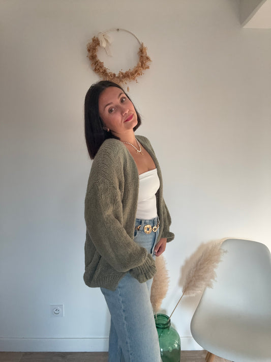 Gilet doux kaki - PAOLA