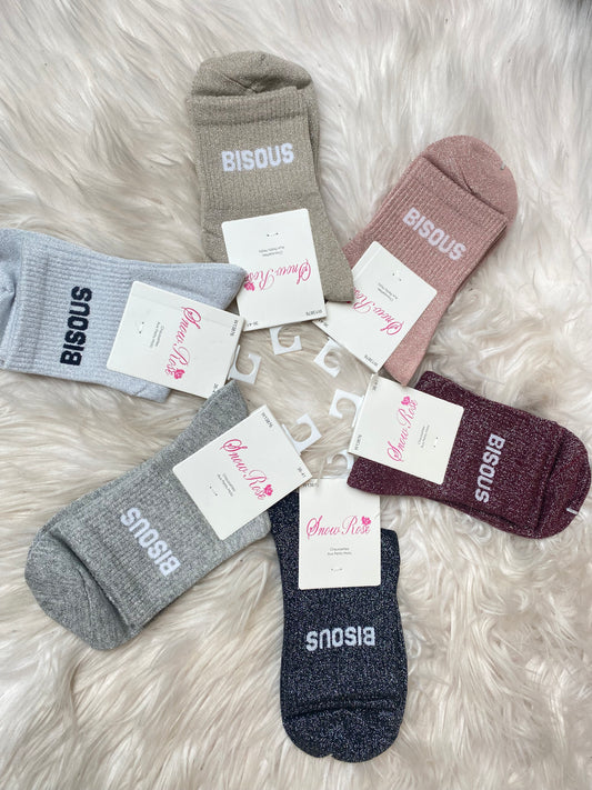 Chaussettes à paillette « BISOUS »