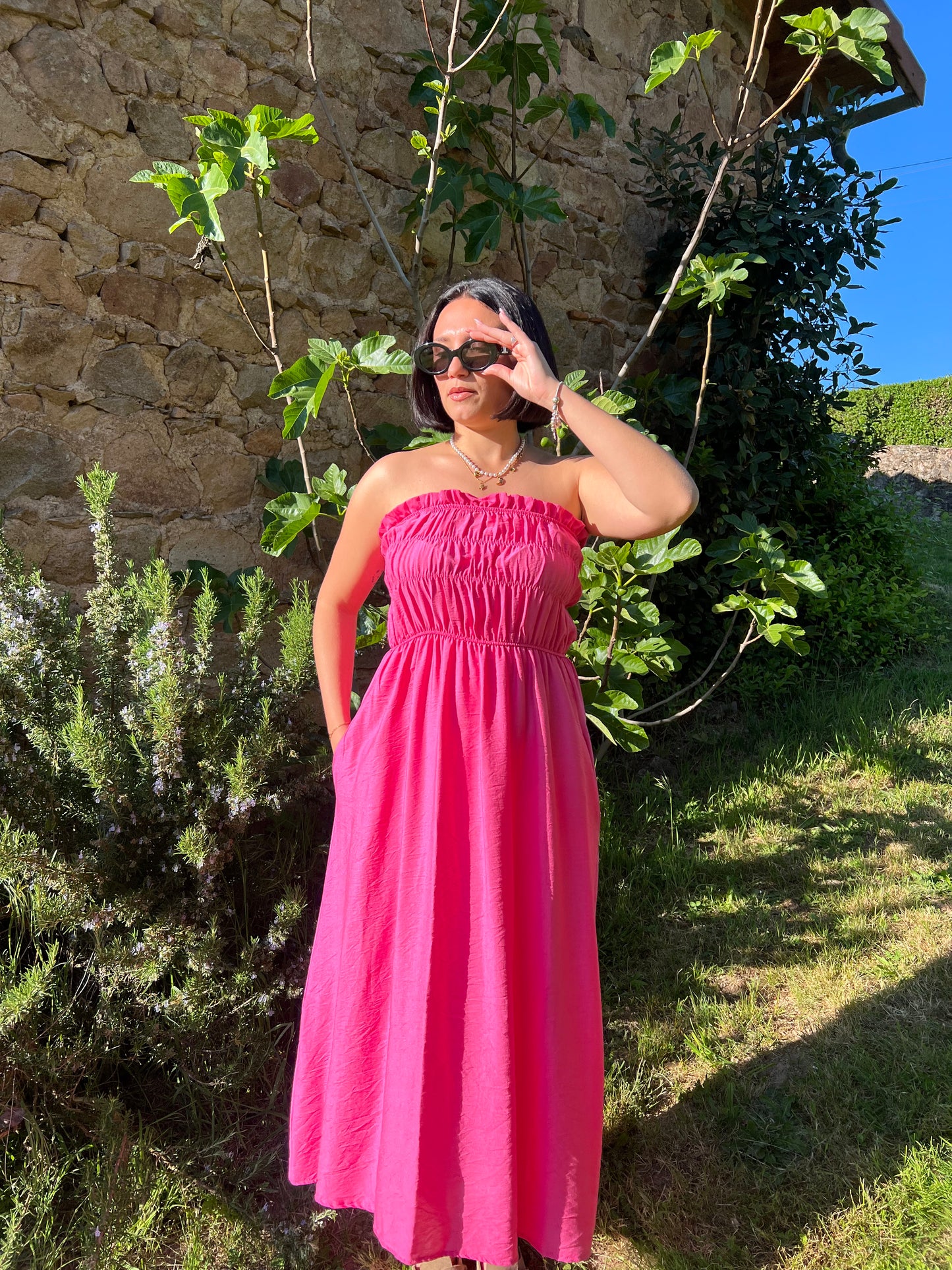 Robe bustier fushia MAEVA