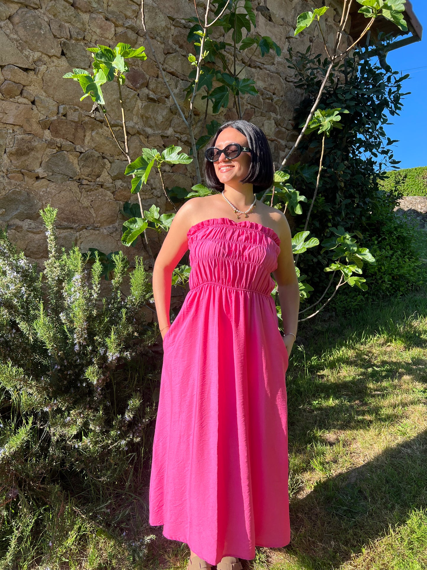 Robe bustier fushia MAEVA