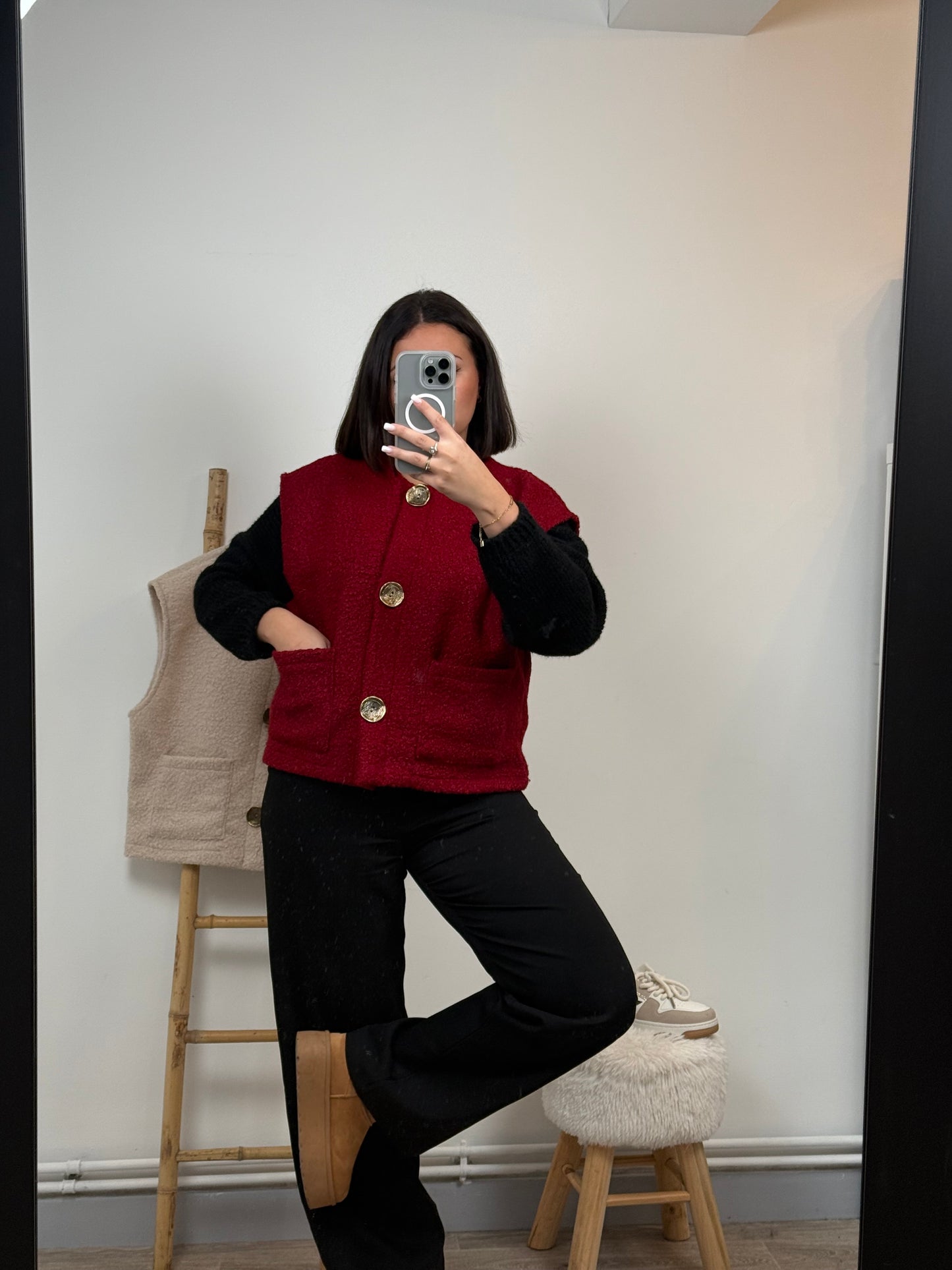 Veste sans manches « PERLA » Bordeaux