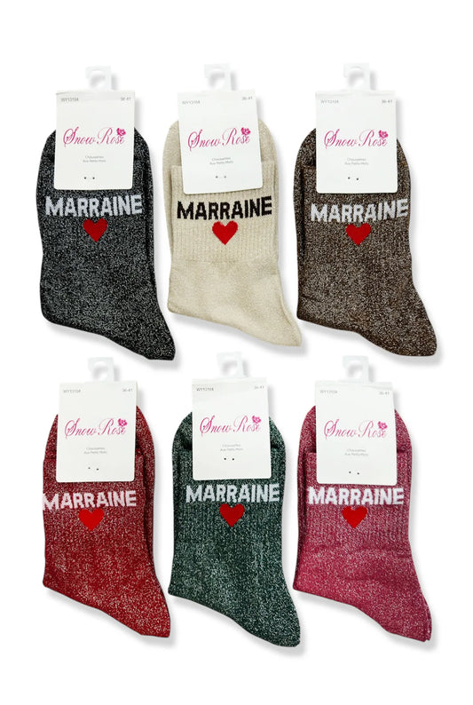 Chaussettes à paillettes « marraine »