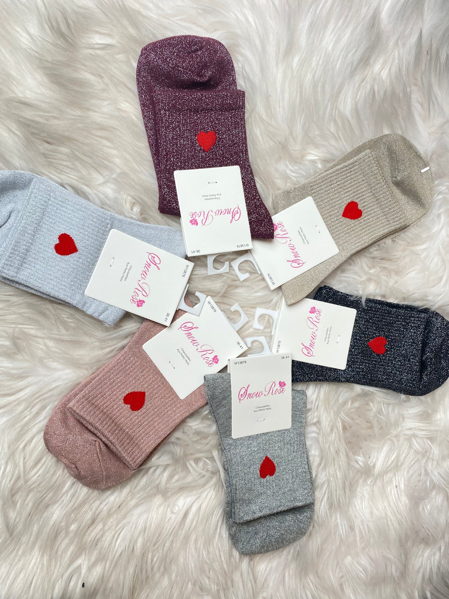 Chaussettes à paillette « COEUR »