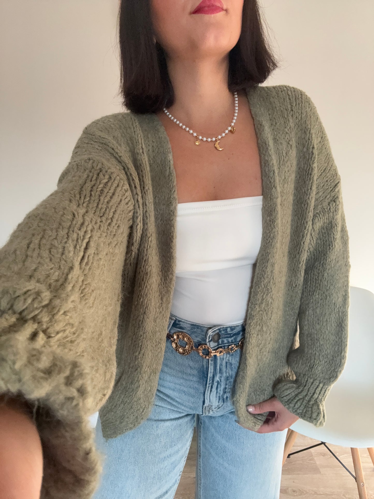 Gilet doux kaki - PAOLA