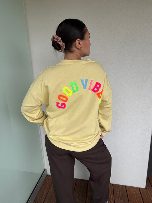 Sweat jaune « Goodvibes »