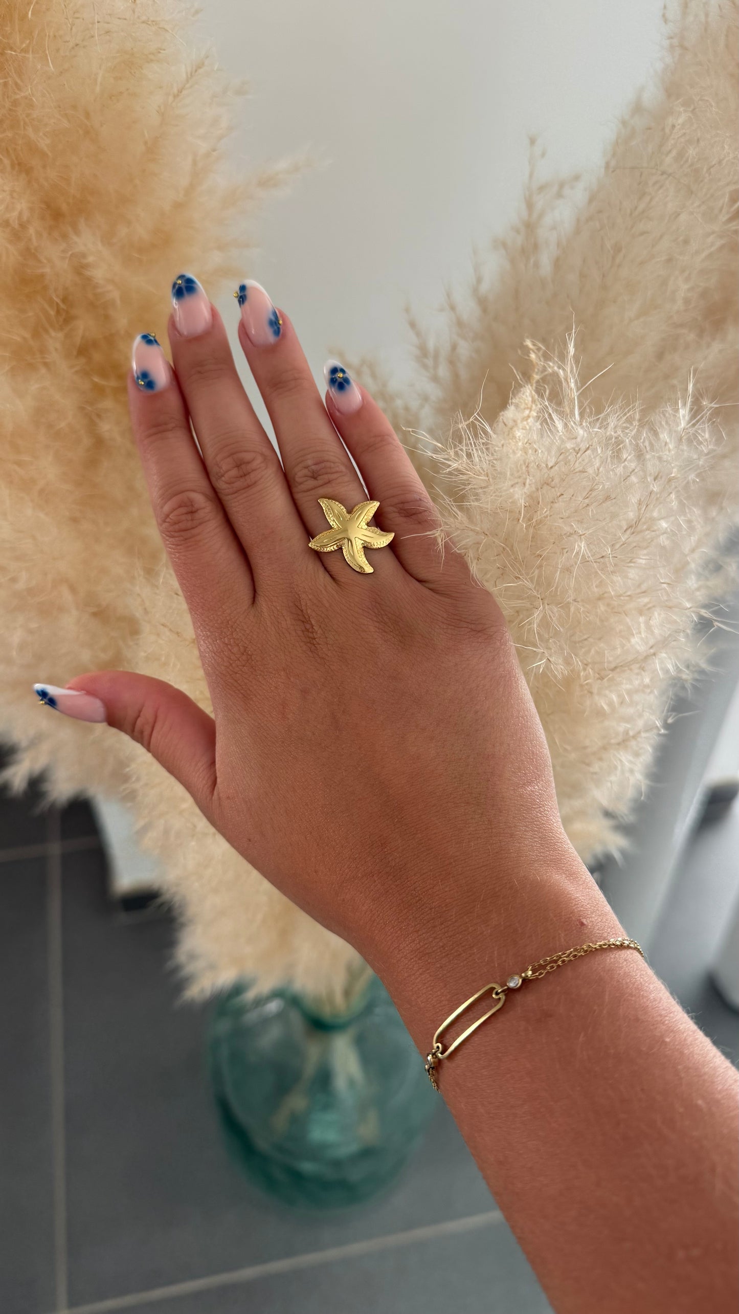Bague dorée Etoile de mer