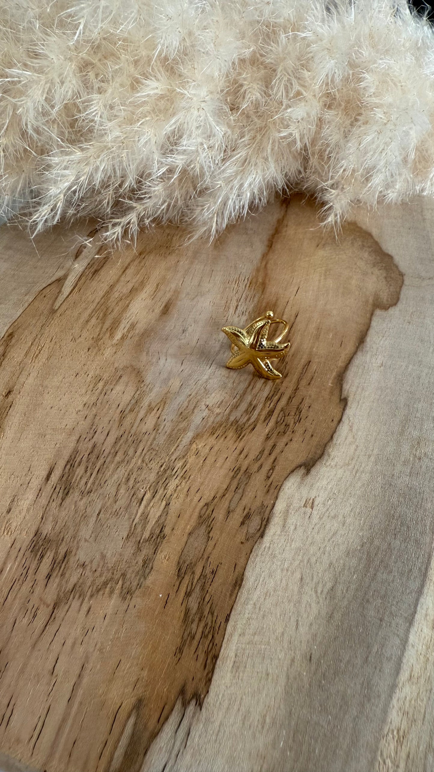 Bague dorée Etoile de mer