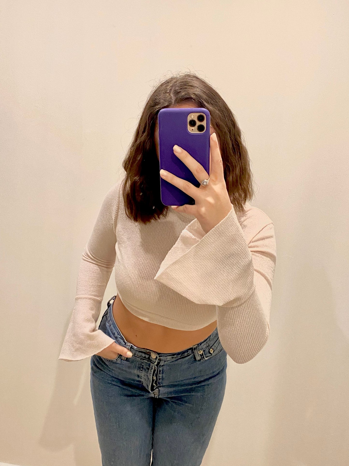 Crop top beige